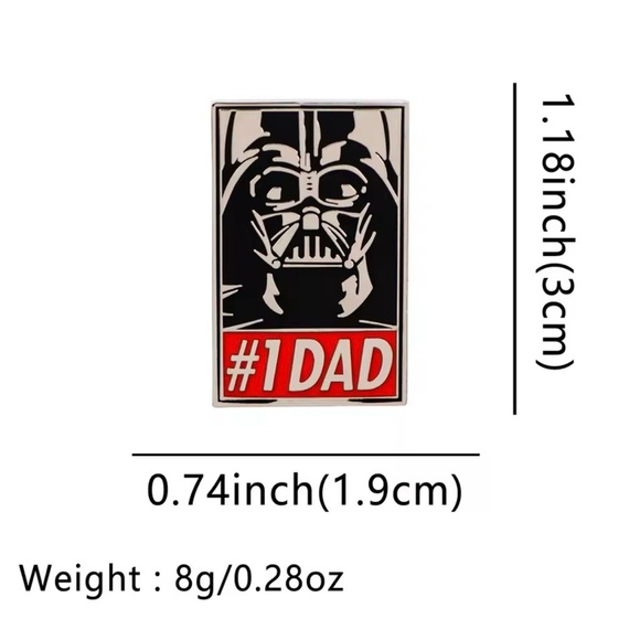 Star Wars Darth Vader #1 Dad Enamel Pin – 70s Geek Humor Badge - Picture 3 of 6